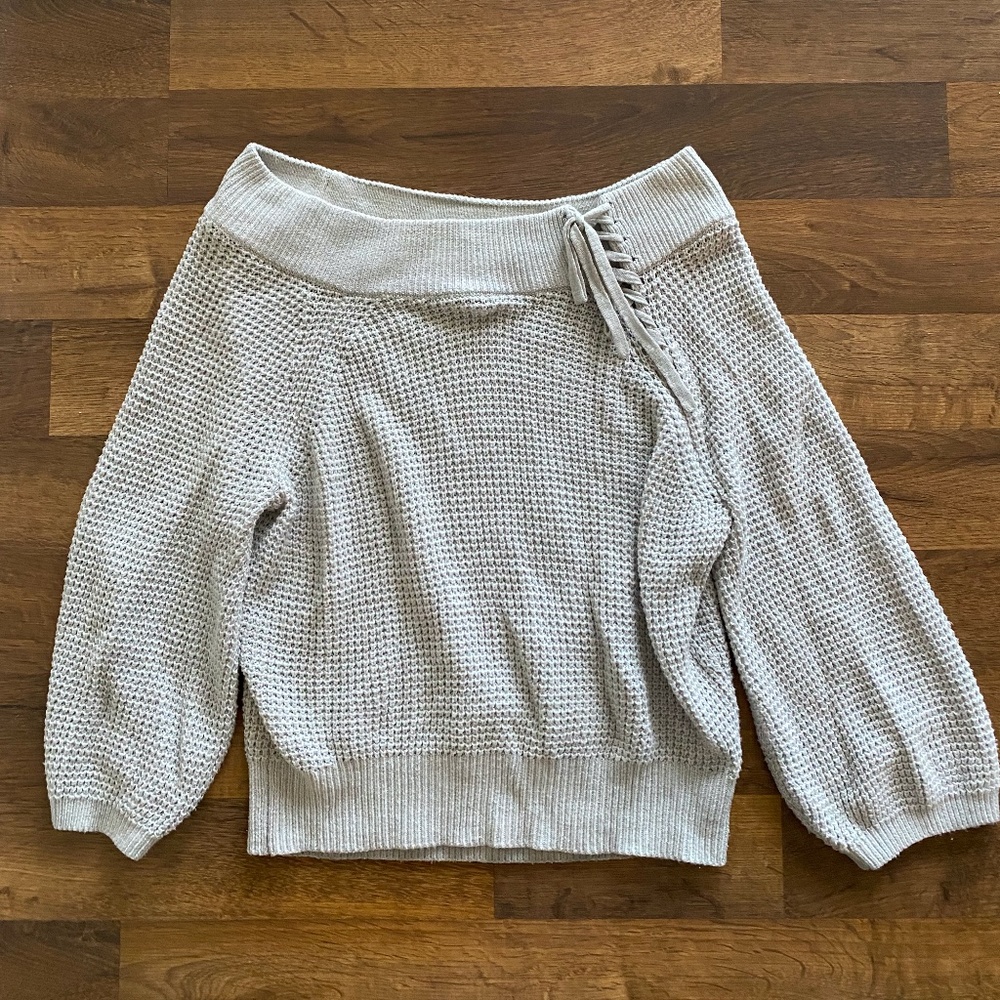 Gray off the shoulder sweater